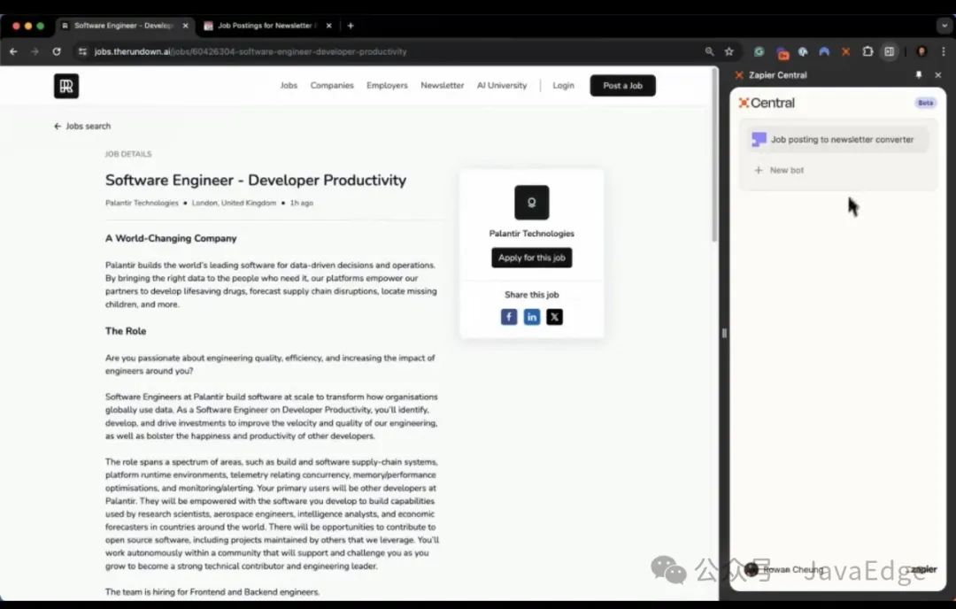 Zapier Central,目前最被低估的 AI 工具之一!
