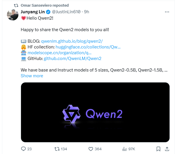 阿里Qwen2正式开源,性能全方位包围Llama-3