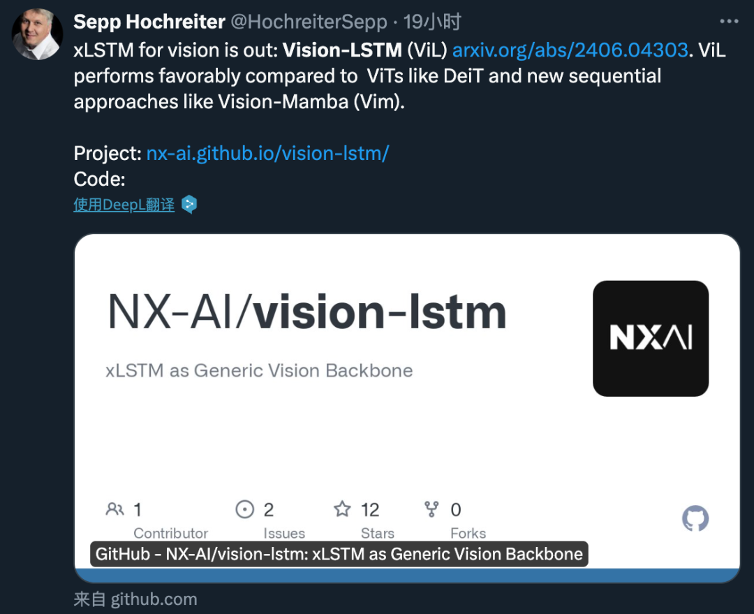 原作者带队,LSTM卷土重来之Vision-LSTM出世