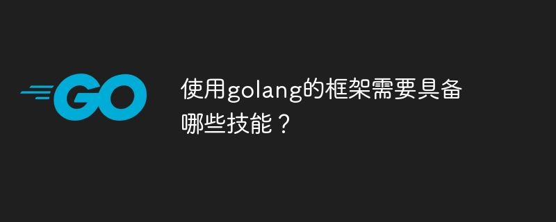 使用golang的框架需要具备哪些技能？