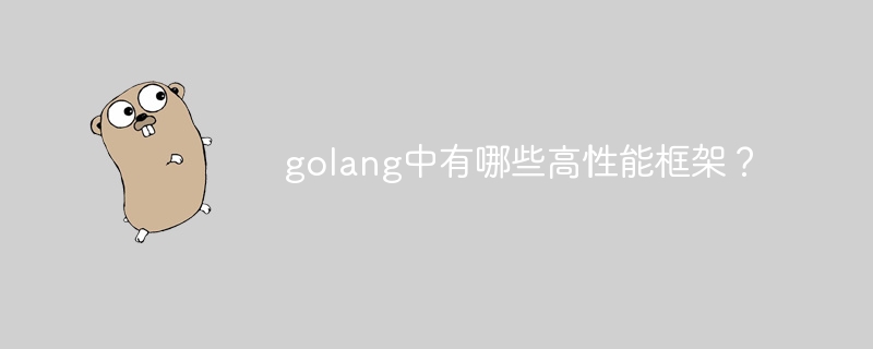 golang中有哪些高性能框架?