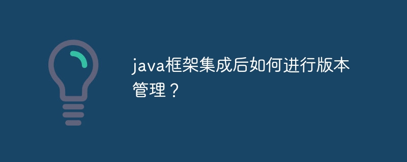 java框架集成后如何进行版本管理?
