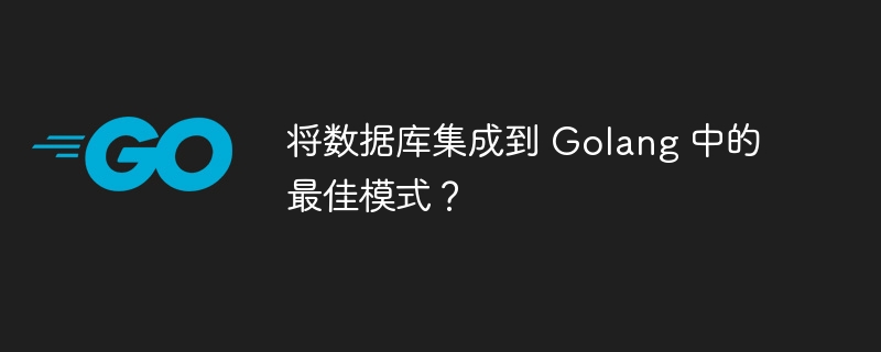 将数据库集成到 Golang 中的最佳模式?