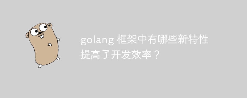 golang 框架中有哪些新特性提高了开发效率?