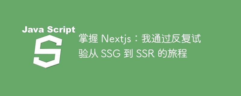掌握 Nextjs:我通过反复试验从 SSG 到 SSR 的旅程