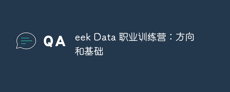 eek Data 职业训练营:方向和基础