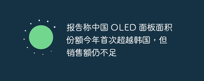 报告称中国 OLED 面板面积份额今年首次超越韩国,但销售额仍不足
