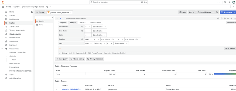 NestJS + Opentelemetry(Grafana 云)