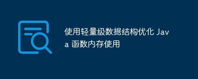 使用轻量级数据结构优化 Java 函数内存使用