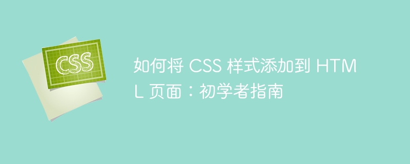 如何将 CSS 样式添加到 HTML 页面：初学者指南