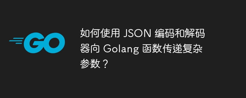 如何使用 JSON 编码和解码器向 Golang 函数传递复杂参数?