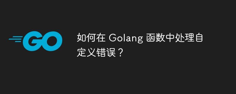 如何在 Golang 函数中处理自定义错误?