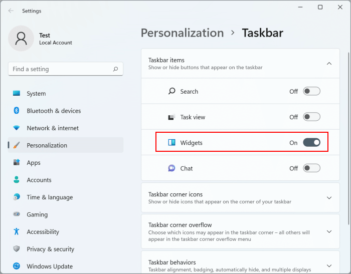 怎么将小部件图标添加回Windows11任务栏