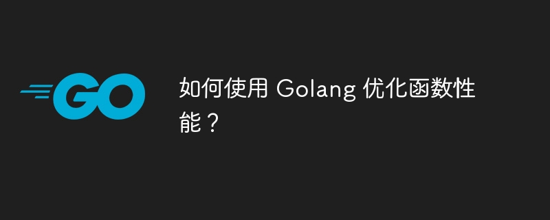 如何使用 Golang 优化函数性能?