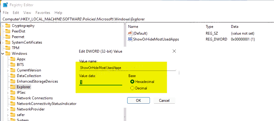 怎么在Windows11“开始”菜单中隐藏或显示最常用的应用程序