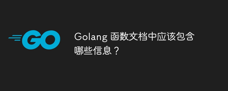 Golang 函数文档中应该包含哪些信息?