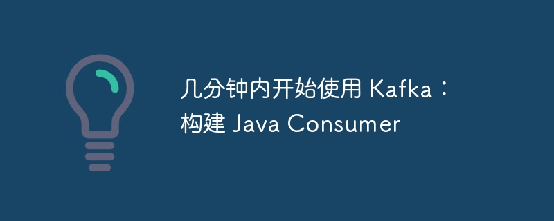 几分钟内开始使用 Kafka:构建 Java Consumer