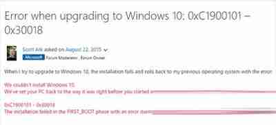win10升级失败提示0x30018错误码怎么办