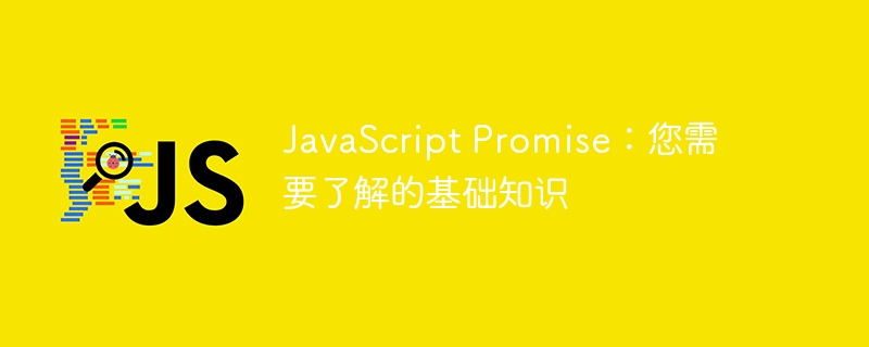 JavaScript Promise:您需要了解的基础知识