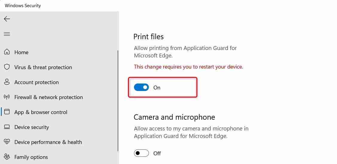 如何在Windows 11 Application Guard for Edge中启用打印