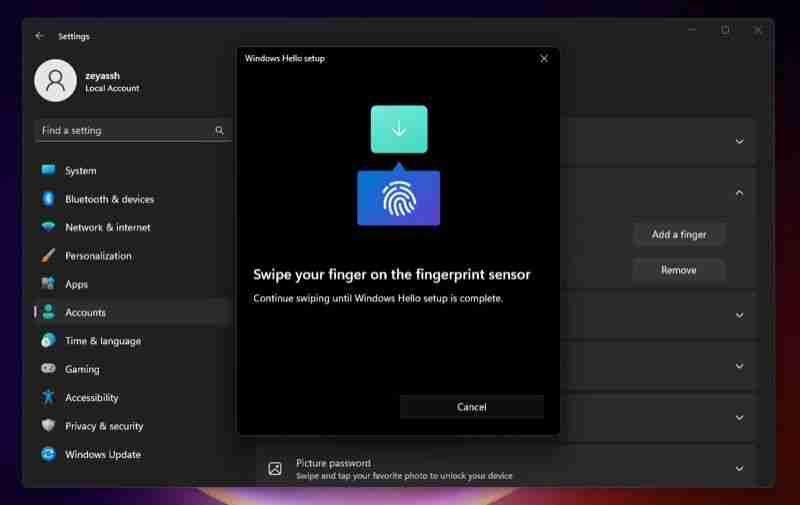 如何在Windows 11上配置Windows Hello指纹登录