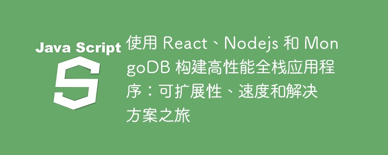 使用 React、Nodejs 和 MongoDB 构建高性能全栈应用程序:可扩展性、速度和解决方案之旅