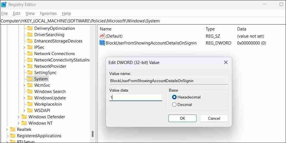如何从Windows登录屏幕中删除您的电子邮件地址