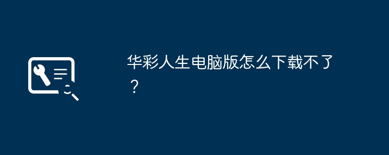华彩人生电脑版怎么下载不了?