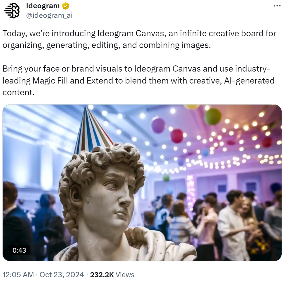 魔法填充+无限扩图,Ideogram推出AI画板工具Canvas