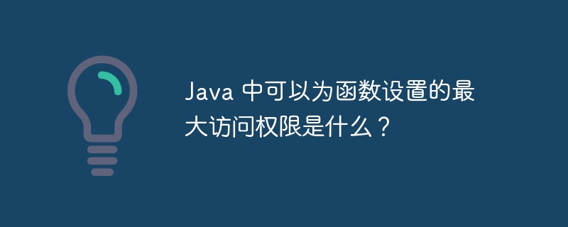 Java 中可以为函数设置的最大访问权限是什么?