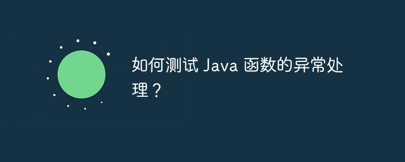 如何测试 Java 函数的异常处理?
