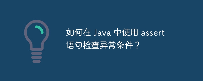 如何在 Java 中使用 assert 语句检查异常条件?