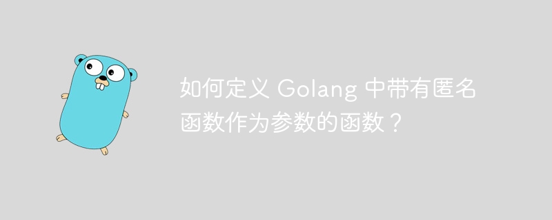 如何定义 Golang 中带有匿名函数作为参数的函数?