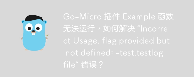 Go-Micro 插件 Example 函数无法运行,如何解决 “Incorrect Usage. flag provided but not defined: -test.testlogfile” 错误?