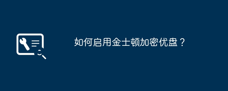 如何启用金士顿加密优盘?