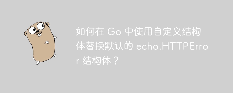 如何在 Go 中使用自定义结构体替换默认的 echo.HTTPError 结构体?
