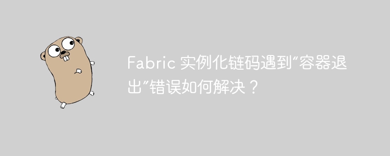 Fabric 实例化链码遇到“容器退出”错误如何解决?