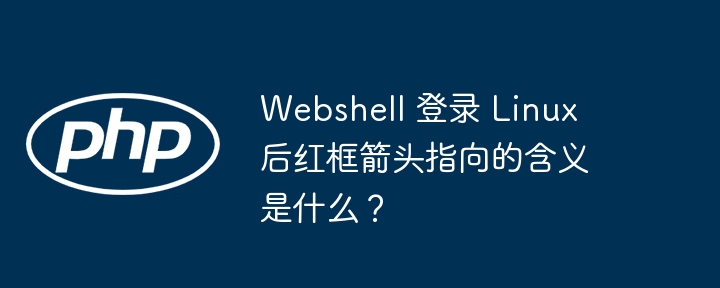 Webshell 登录 Linux 后红框箭头指向的含义是什么?