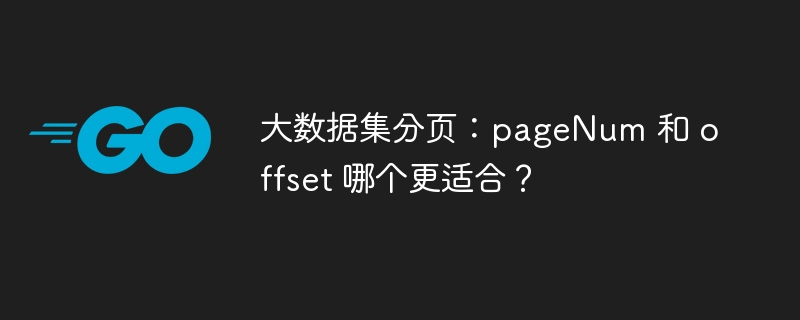 大数据集分页:pageNum 和 offset 哪个更适合?