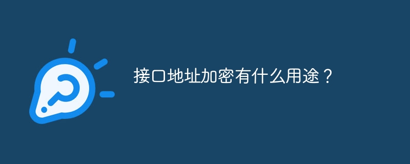 接口地址加密有什么用途?