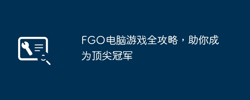 FGO电脑游戏全攻略,助你成为顶尖冠军