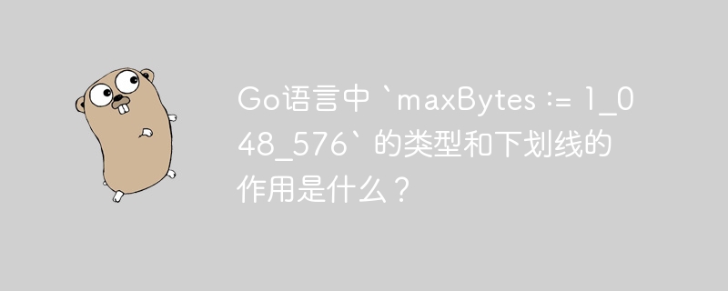 Go语言中 `maxBytes := 1_048_576` 的类型和下划线的作用是什么?