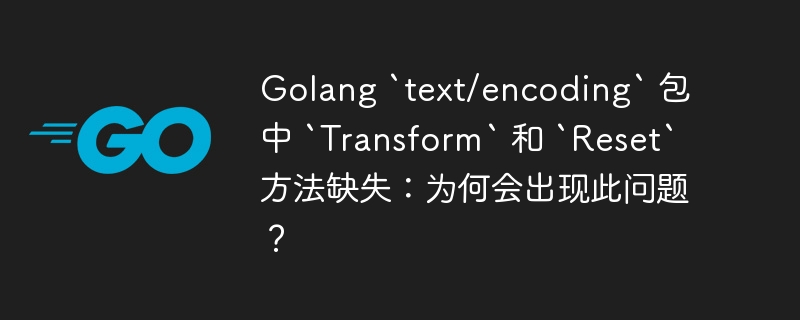 Golang `text/encoding` 包中 `Transform` 和 `Reset` 方法缺失:为何会出现此问题?