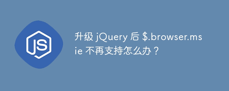 升级 jQuery 后 $.browser.msie 不再支持怎么办?