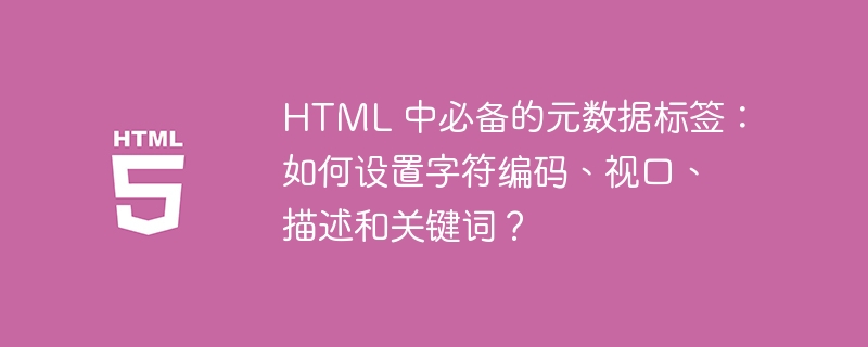 HTML 中必备的元数据标签:如何设置字符编码、视口、描述和关键词?