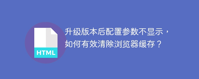 升级版本后配置参数不显示,如何有效清除浏览器缓存?