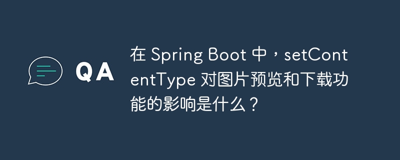在 Spring Boot 中,setContentType 对图片预览和下载功能的影响是什么?