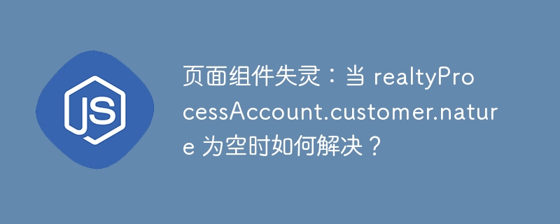 页面组件失灵:当 realtyProcessAccount.customer.nature 为空时如何解决?