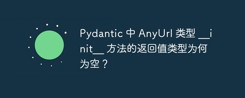 Pydantic 中 AnyUrl 类型 __init__ 方法的返回值类型为何为空?