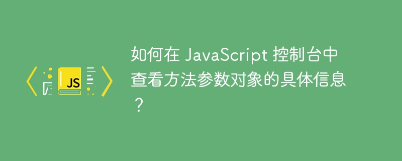 如何在 JavaScript 控制台中查看方法参数对象的具体信息?
